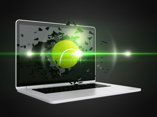 tennis ball destroy laptop