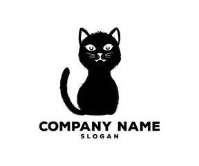 black cat cute pet care company