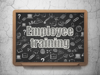 Learning concept: Employee Training on School Board background
