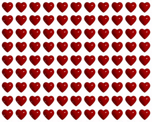 Hearts on White Background