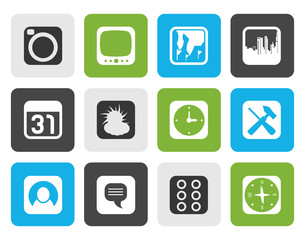 Flat Mobile Phone and Computer icon - Vector Icon Set