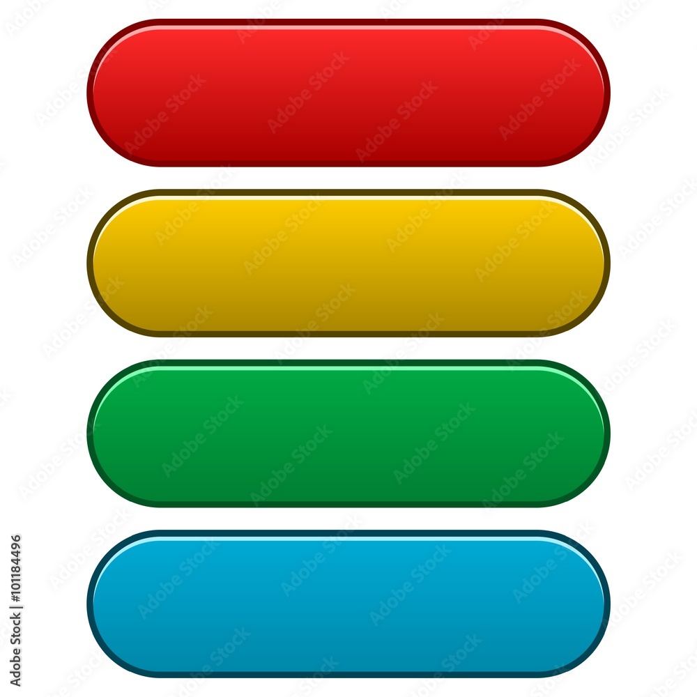 Poster four web buttons, glossy empty buttons