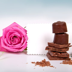 chocolates with roses