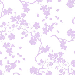 Twig cherry blossoms. Seamless