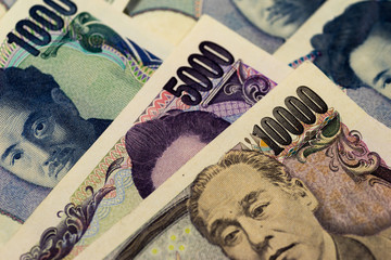 Close up of Japanese banknote