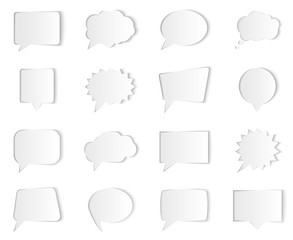 Vector speech bubbles isolated on white background. Illustration for presentations, brochures, artworks, websites, sale or discount offers.