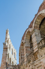 Obraz premium old roman arena, ancient roman ampitheater in Verona, Italy.