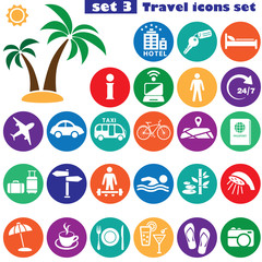 Travel icons set (color)