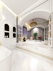 3d render of interior bathroom 