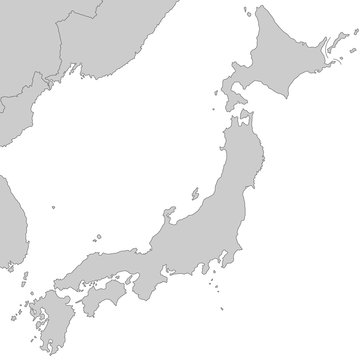 Karte von Japan - Grau