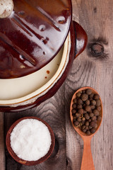 Pepper and salt to lard