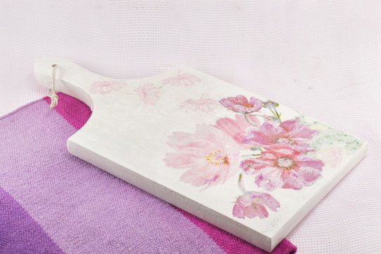 Decoupage decorated kitchen  tray