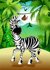 Zebra in the jungle