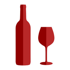 Wine icon set flat style