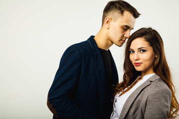 Beautiful young couple in casual clothing