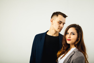 Beautiful young couple in casual clothing