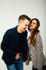 Beautiful young couple in casual clothing