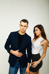 Beautiful young couple in casual clothing