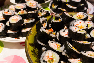 Lots of home made sushi
