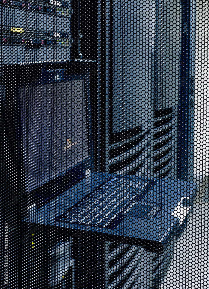 Poster control terminal of the supercomputer mainframe mesh doors