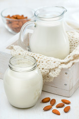 Almond milk in a jug