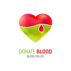 Heart and drop of blood logo