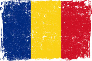 Romania Vector Flag on White