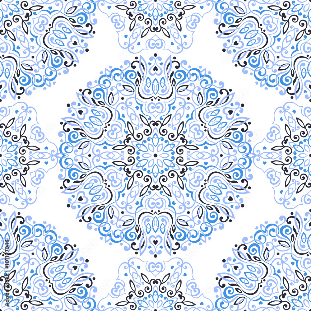 Poster seamless background with abstract ethnic pattern.