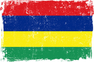 Mauritius Vector Flag on White