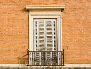 Fototapeta na wymiar Balcón del Palacio Real de Aranjuez, Madrid, España