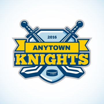 Ice hockey knights team logo.