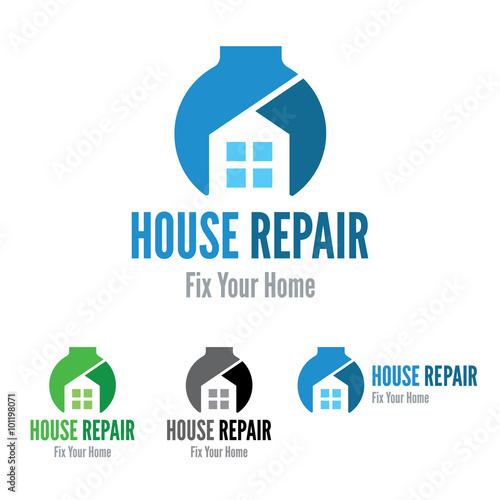 Download "House repair company vector logo template. Home fix ...