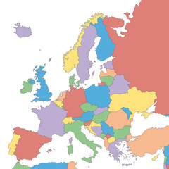 Kontinent Europa farbig - Vektor