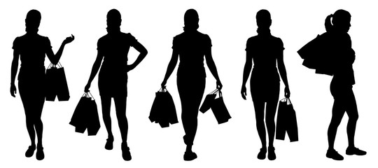 women buying silhouettes