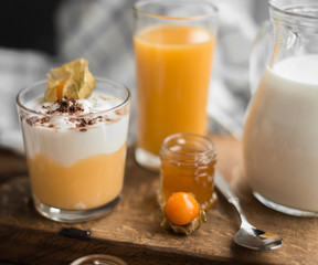 white-orange sweet breakfast