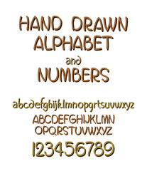 vector set of calligraphic acrylic or ink alphabet. White background.