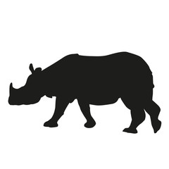 Obraz na płótnie Canvas Rhinoceros. Vector silhouette