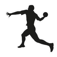 Fototapeta na wymiar Handball player silhouette