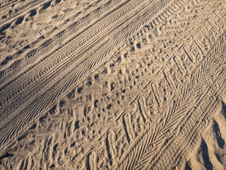 Tyre Tracks On Sandy Road Background
