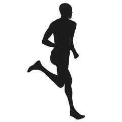 Fototapeta na wymiar Runner silhouette, vector running man