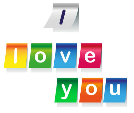 I love you on stickers