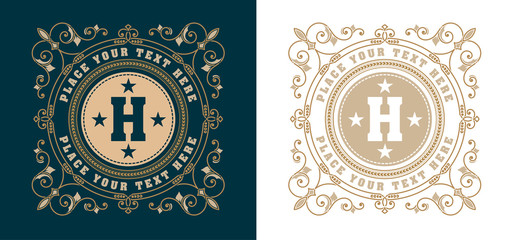 vintage logo template, Hotel, Restaurant, Business or Boutique I