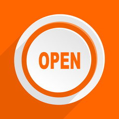 open orange flat vetor icon