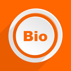 bio orange flat vetor icon