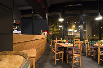 Interior of a modern wine bar
