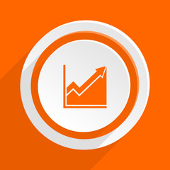 chart orange flat vetor icon