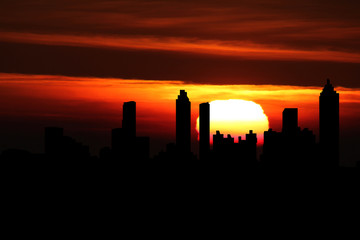 Obraz na płótnie Canvas Atlanta skyline at sunset illustration