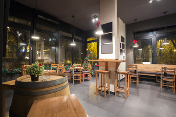 Interior of a modern wine bar