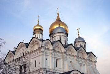 Fototapeta na wymiar Moscow Kremlin. Blue sky background.