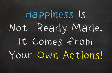 Happiness is Not Ready Made